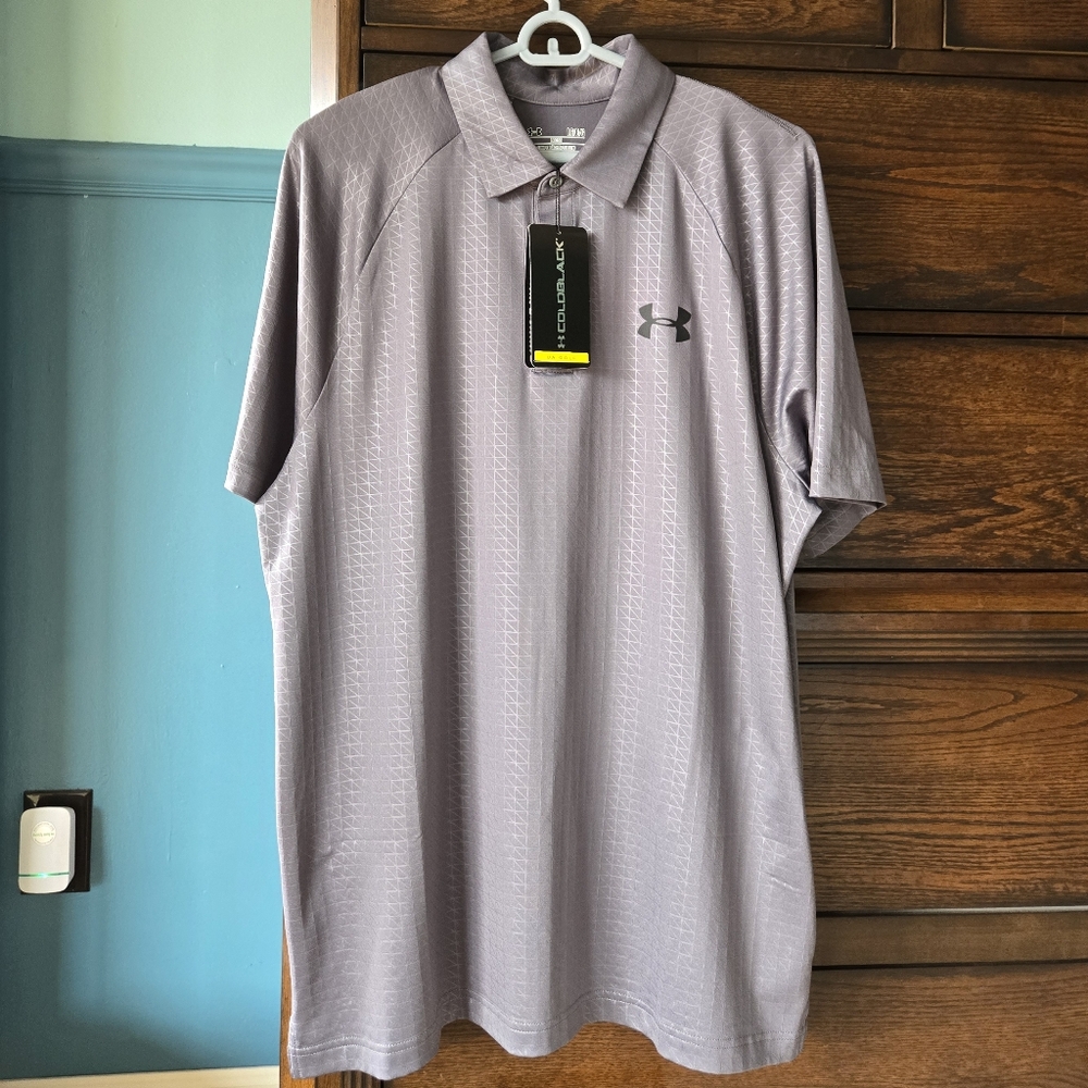 NWT Under Armour Loose Polo Grey Large
